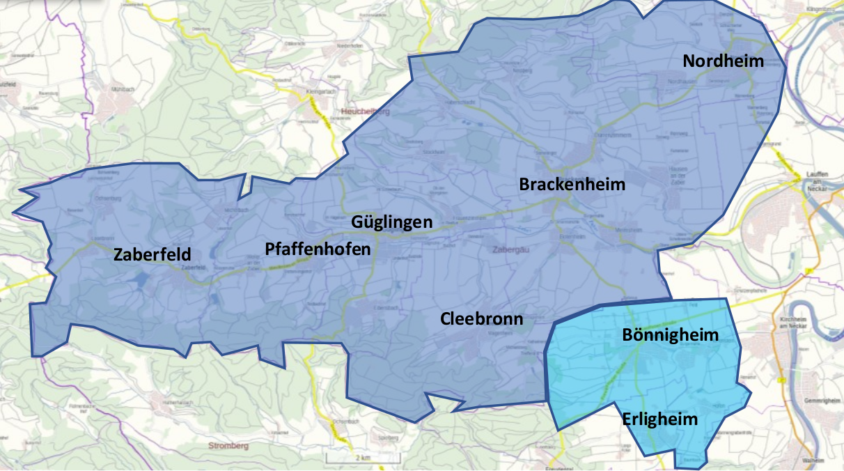 Die Region Zaber/Neckar